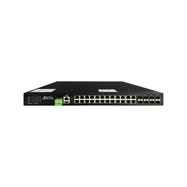 Avcomm 28-Port Layer3 Industrial POE/POE+ Switch 6028GX8-L3-POE - main